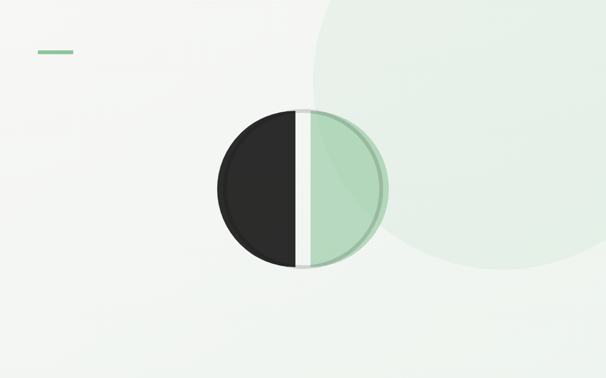 Illustration: geteilter Kreis als Symbol für den Vergleich von Keramik und Titan