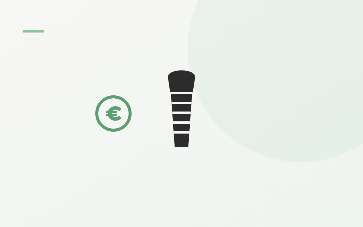 Illustration: Implantatschraube und Euro-Münze als Symbol für die Kosten eines Keramikimplantats